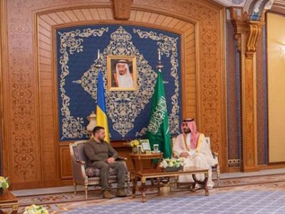 Владимир Зеленский и принц Мухаммед ибн Салман аль-Сауд. Фото: SPA/AFP