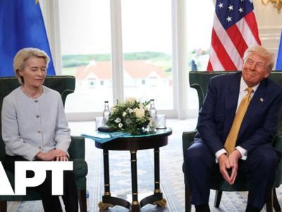 Урсула фон дер Ляйен и Дональд Трамп. Фото: YouTube